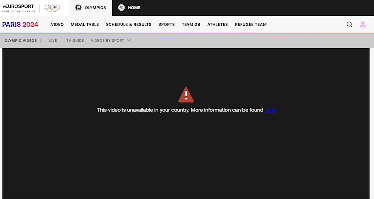 eurosport error message