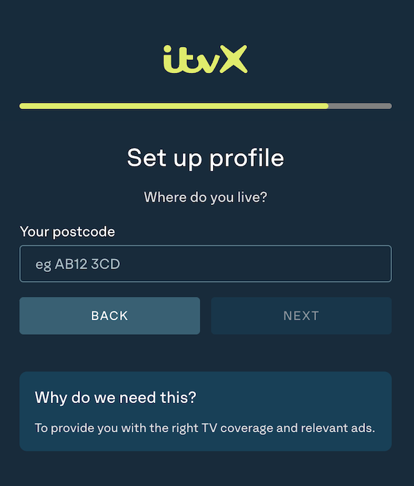 itv sign up step 6