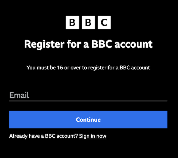 bbc iplayer sign up step 3