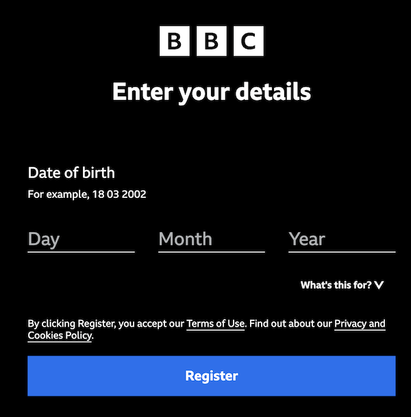 bbc iplayer sign up step 5