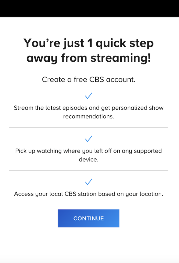 cbs create account steps