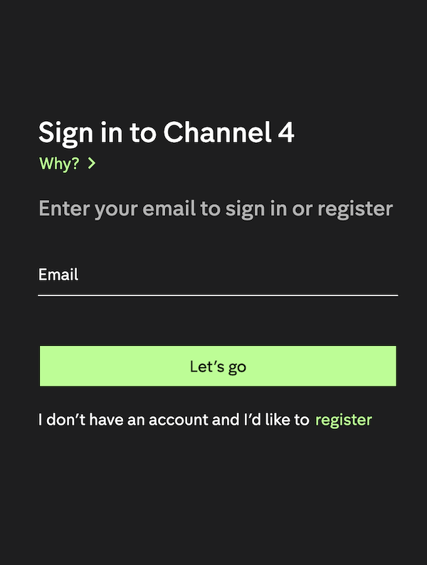 channel 4 create account steps