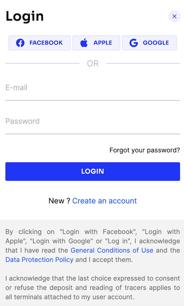 create an account