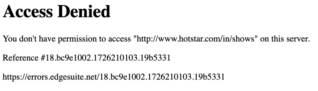 hotstar error message