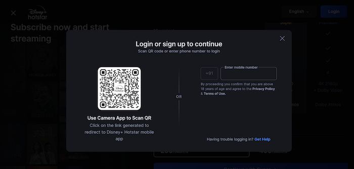 hotstar sign up steps