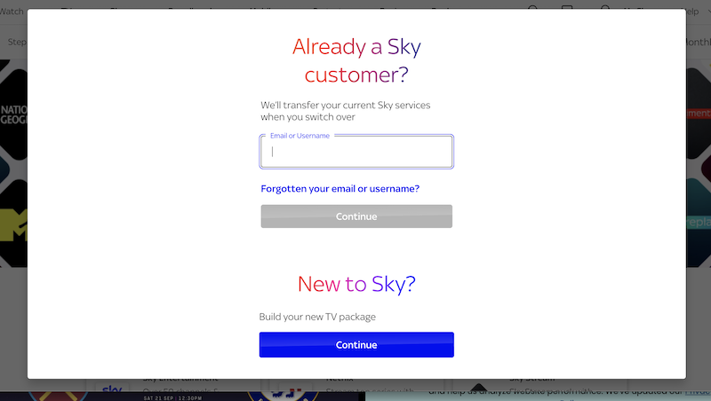 new sky sports customer