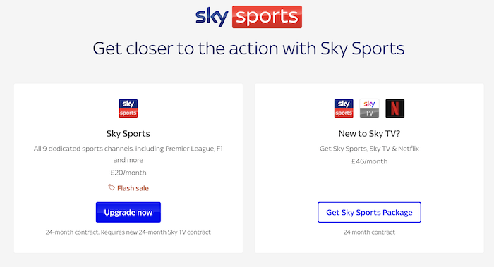 sky sports packages