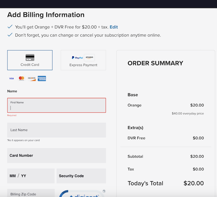 sling tv billing