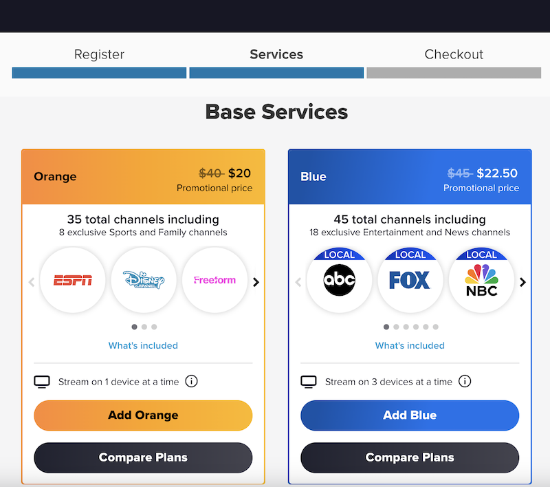 sling tv plans