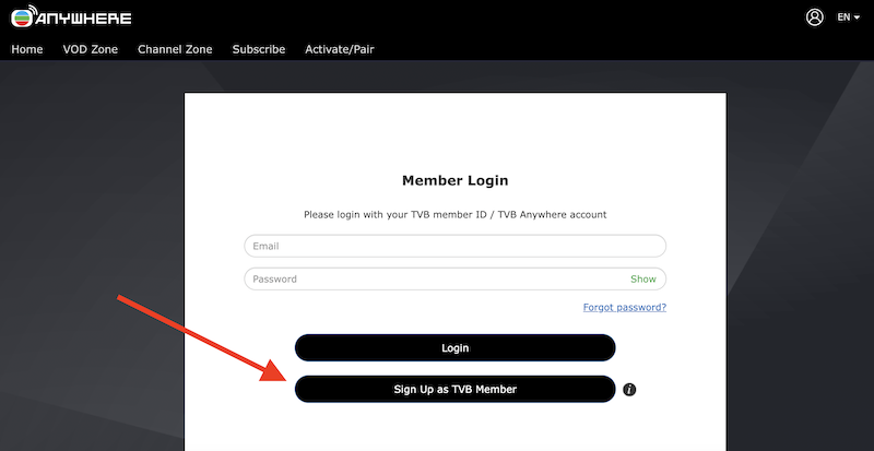 tvb sign up step 3