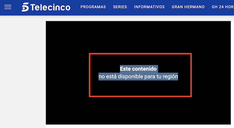 telecinco error message