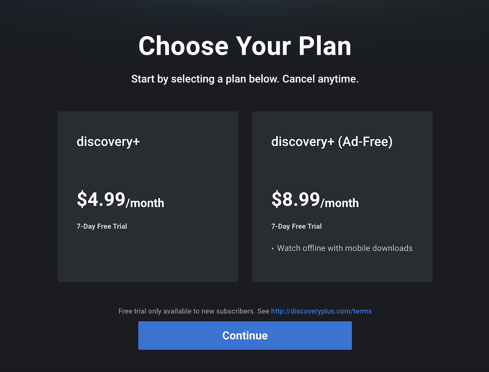 choose discovery plus plans