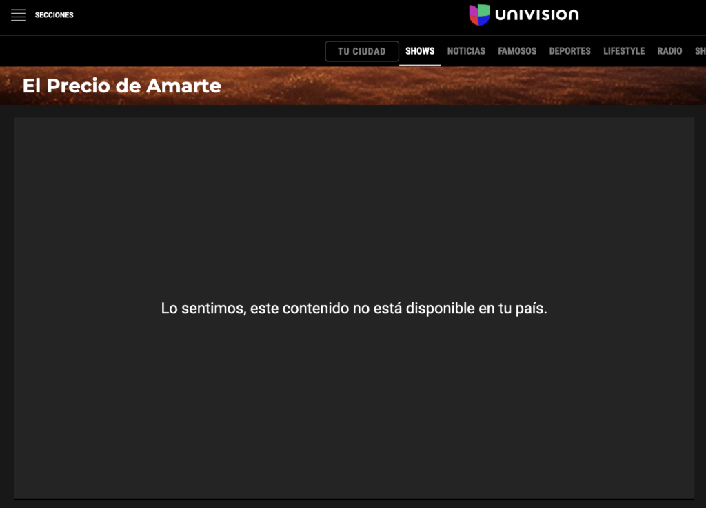 galavision error message