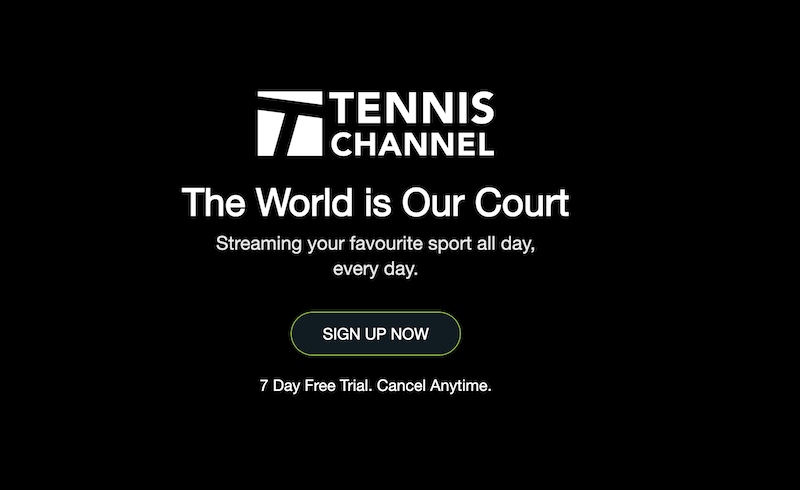 tennis channel create account