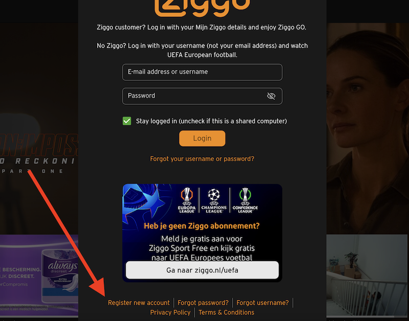 ziggo register account